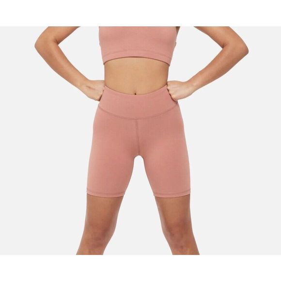 ‼️NWOT: MATE The Label Shorts Womens Large Bike Terracotta Stretch Organic - Picture 1 of 9